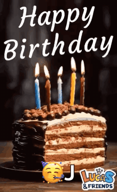 Birthday Cake With Candles Saying Happy Birthday GIF