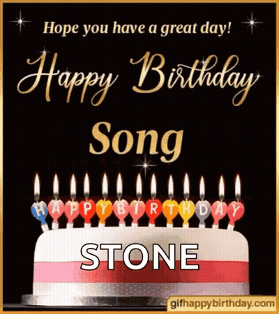 Birthday Cake With Candles Saying Hope You Have A Great Day GIF