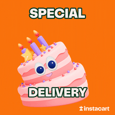 Birthday Cake With Face Saying Special Delivery GIF