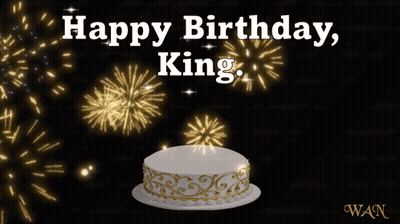 Birthday Cake With Fireworks And Happy Birthday King GIF