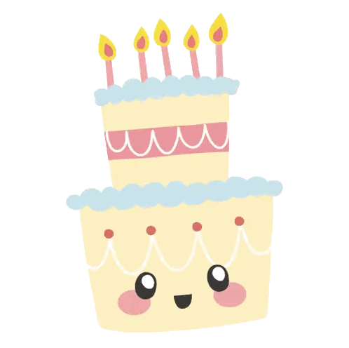 Birthday Cake With Five Candles Sticker