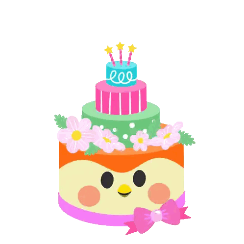 Birthday Cake With Flowers Sticker