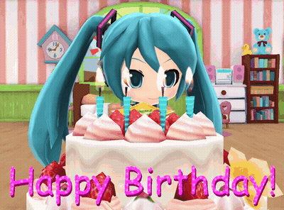 Birthday Cake With Happy Birthday In Pink GIF