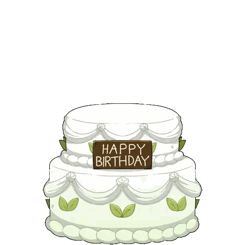 Birthday Cake With Happy Birthday Sign Sticker