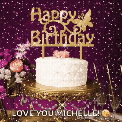 Birthday Cake With Happy Birthday Topper GIF