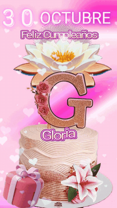 Birthday Cake With Letter G GIF