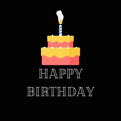 Birthday Cake With Lit Candle Saying Happy Birthday GIF