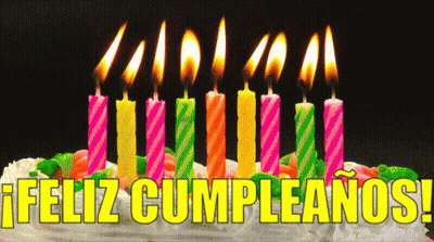 Birthday Cake With Lit Candles Feliz Cumpleanos GIF