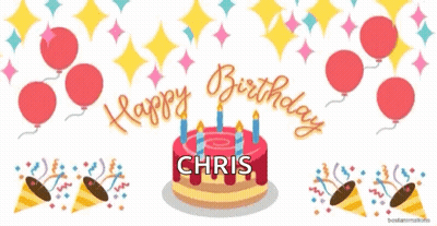 Birthday Cake With Name Chris GIF