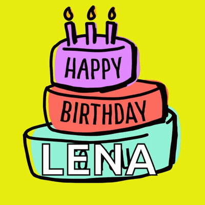 Birthday Cake With Name Lena GIF
