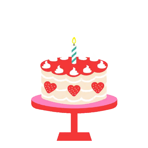 Birthday Cake With Single Candle Sticker
