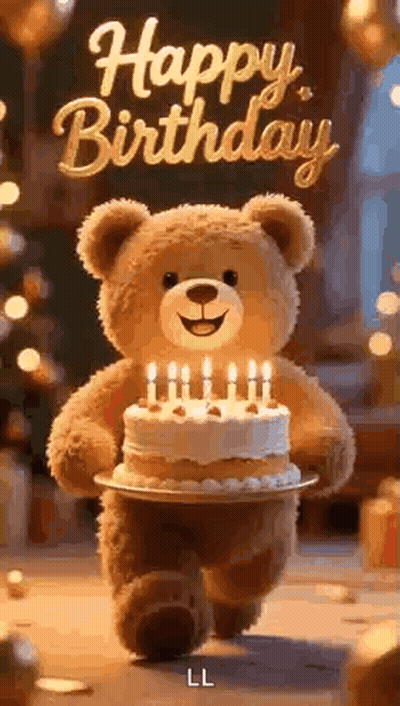 Birthday Cake With Strawberry And Cherry GIF