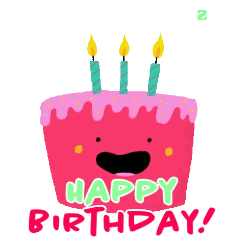 Birthday Cake With Three Candles Sticker