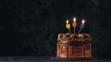 Birthday Candles On Chocolate Cake