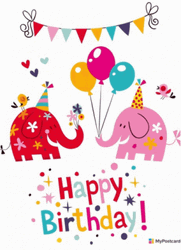 Birthday Card Animated Party Animals GIF