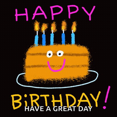 Birthday Card Cake Candles Happy Birthday Have A Great Day GIF