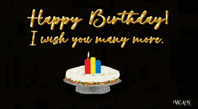 Birthday Card Cake Candles Happy Birthday I Wish You Many More GIF