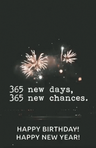 Birthday Card Fireworks Happy Birthday Happy New Year GIF