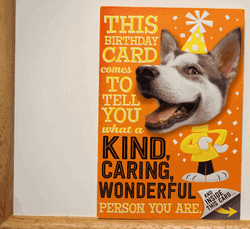 Birthday Card Flipping Pages Funny Dog GIF