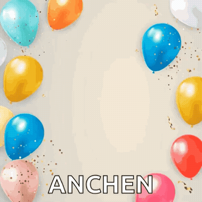 Birthday Card For Anchen With Balloons And Confetti GIF