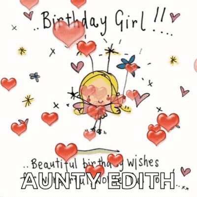 Birthday Card for Aunt Edith With Girl on Swing