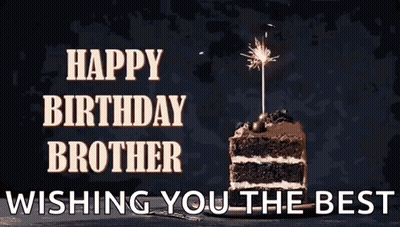 Birthday Card For Brother With Cake And Sparkler GIF