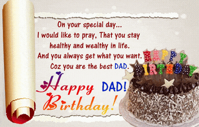Birthday Card For Dad With Cake GIF