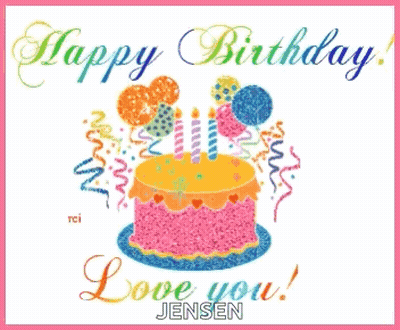 Birthday Card For Jensen With Cake And Candles GIF