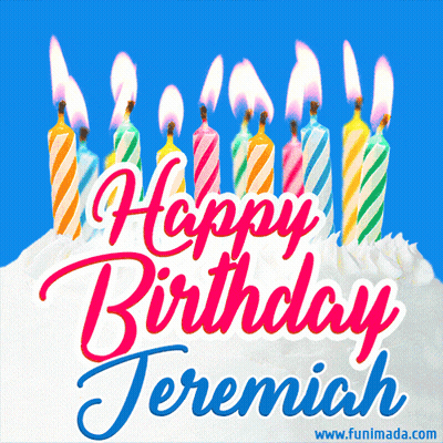 Birthday Card For Jeremiah With Candles GIF