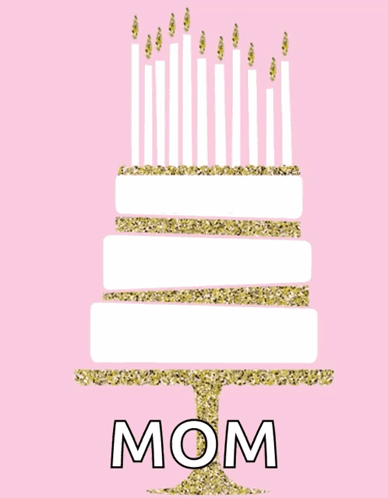 Birthday Card For Mom With Cake And Candles GIF