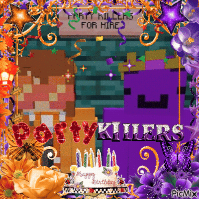 Birthday Card For Party Killers With Cake And Candles GIF