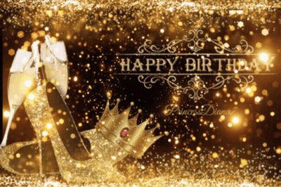 Birthday Card For Princess Diana 7 With Crown And High Heels GIF
