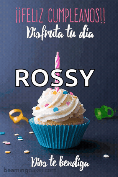Birthday Card For Rossy With Cupcake And Candle GIF