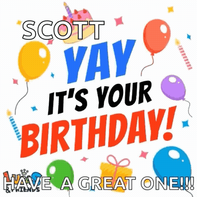 Birthday Card For Scott Saying Yay It's Your Birthday GIF