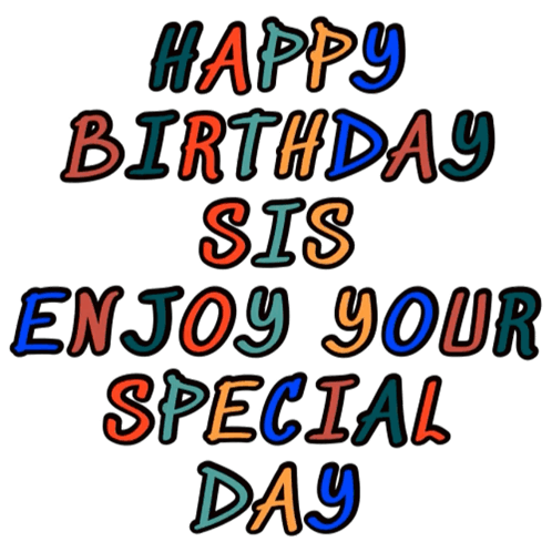 Birthday Card For Sis With Cake And Candle GIF
