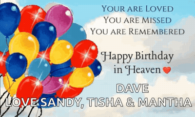 Birthday Card For Someone In Heaven With Colorful Balloons GIF