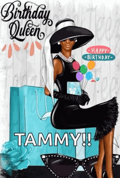 Birthday Card For Tammy With Woman In Hat GIF