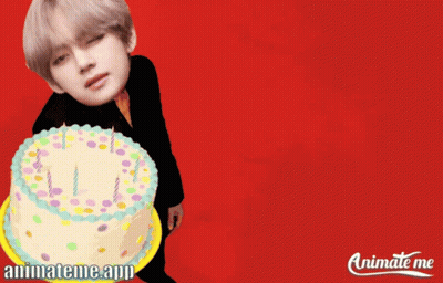 Birthday Card Man Holding Cake GIF