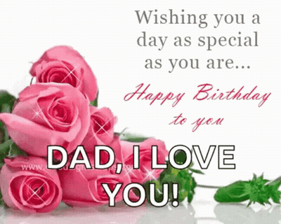 Birthday Card Pink Roses Wishing You Special Day GIF