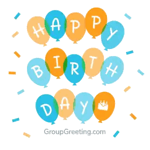 Birthday Card With Balloons And Crown Sticker
