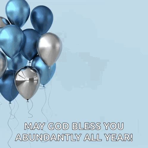 Birthday Card With Balloons and Mascot