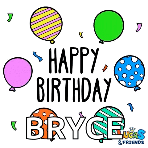 Birthday Card With Balloons And Name Bryce GIF