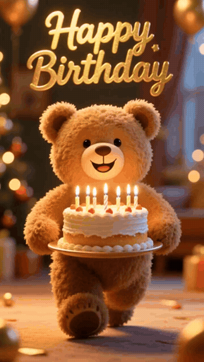 Birthday Card With Blue And White Balloons GIF