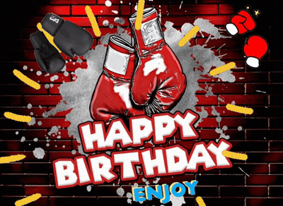 Birthday Card With Boxing Gloves GIF
