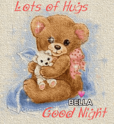 Birthday Card With Bunnies Saying Big Hugs And Kisses GIF