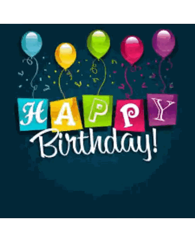 Birthday Card With Cake And Balloons Sticker