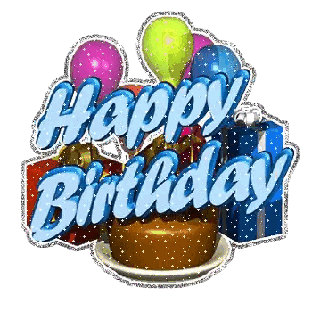 Birthday Card With Cake And Balloons Sticker