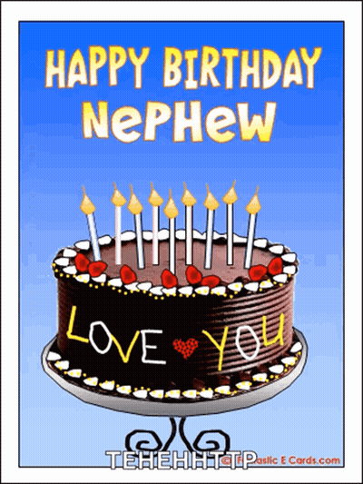 Birthday Card With Cake And Candles GIF