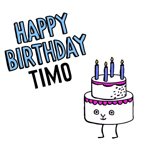Birthday Card With Cake And Candles Sticker