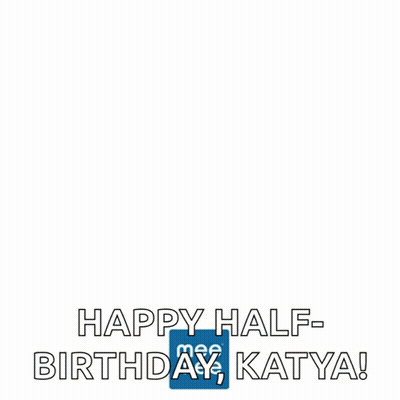 Birthday Card With Cake Saying Happy Half Birthday Katya GIF